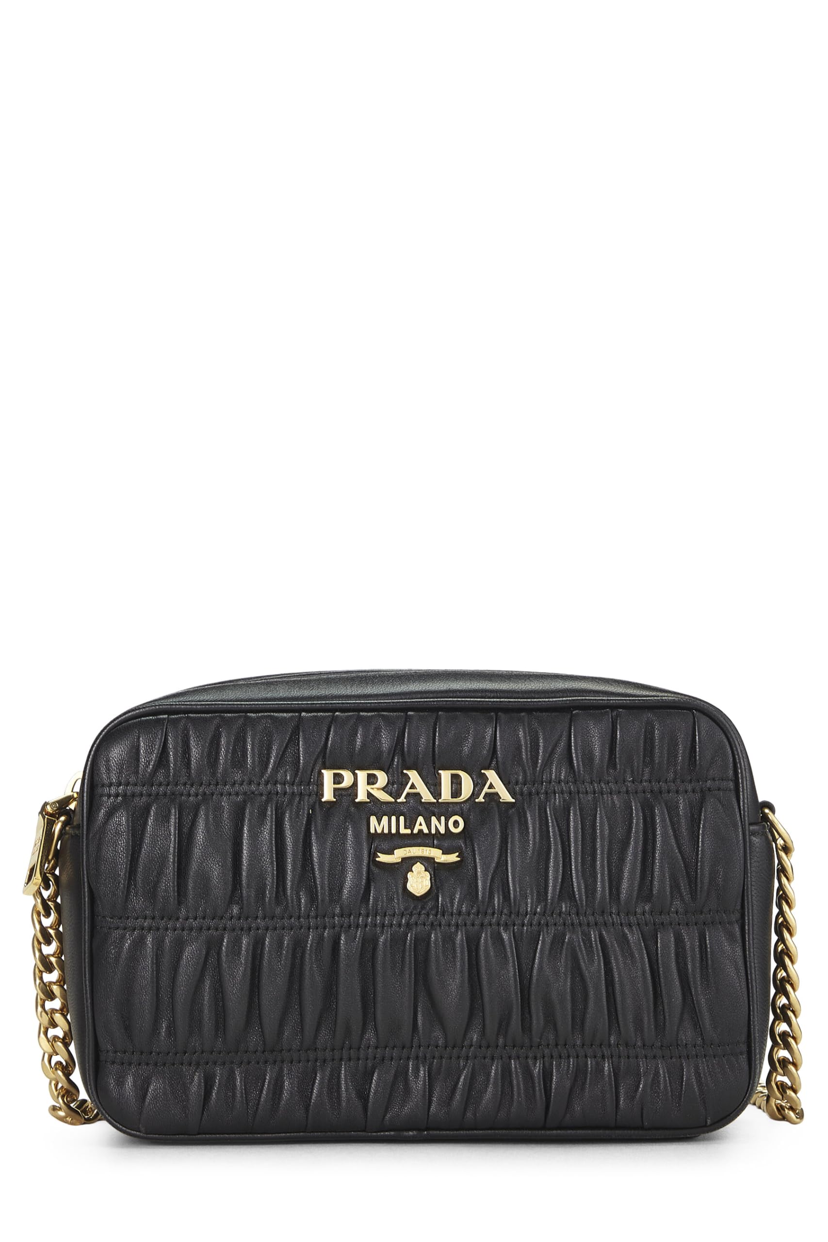 Prada, Black Nappa Gaufre Camera Bag, Black