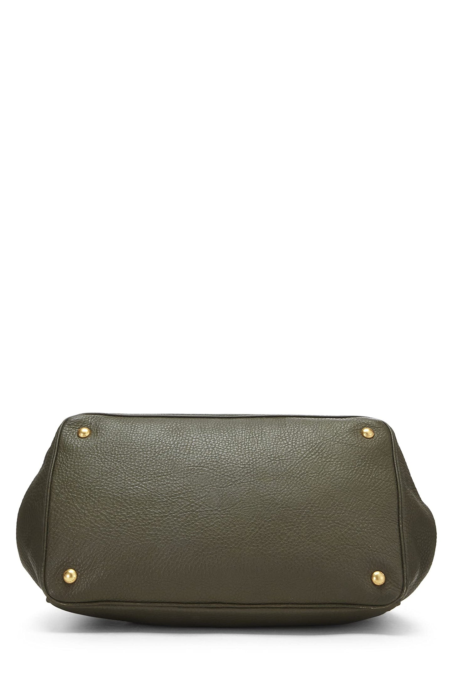Prada, Green Vitello Daino Convertible Tote Large, Green
