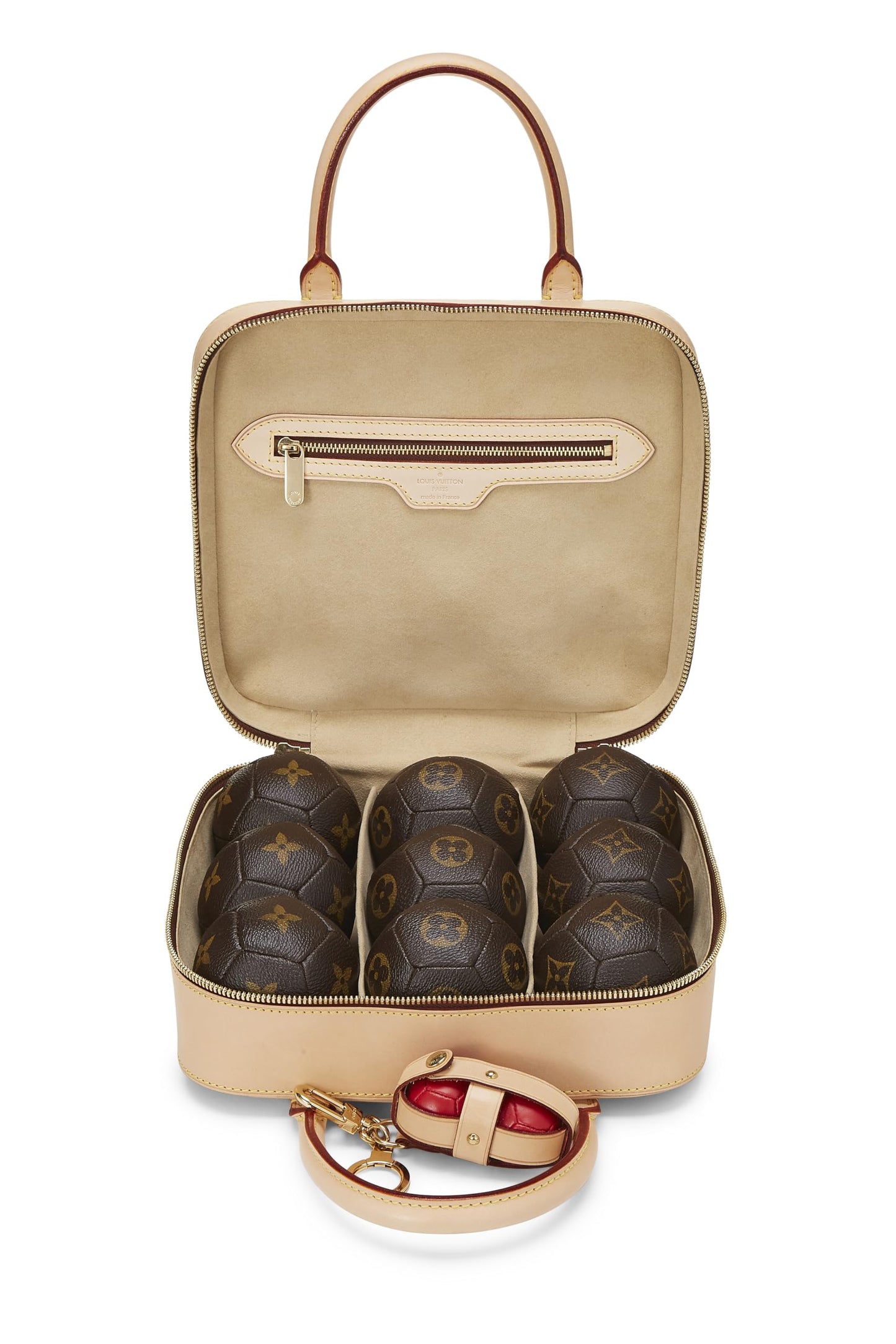 Louis Vuitton, Monogram Canvas & Vachetta Leather Pétanque Set, Brown