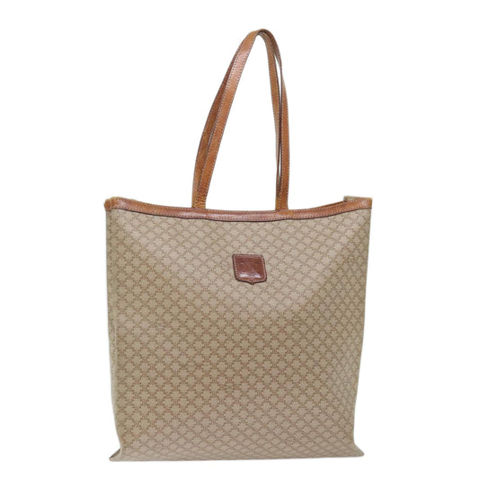 Luxury CELINE Macadam Canvas Shoulder Bag Beige 72092