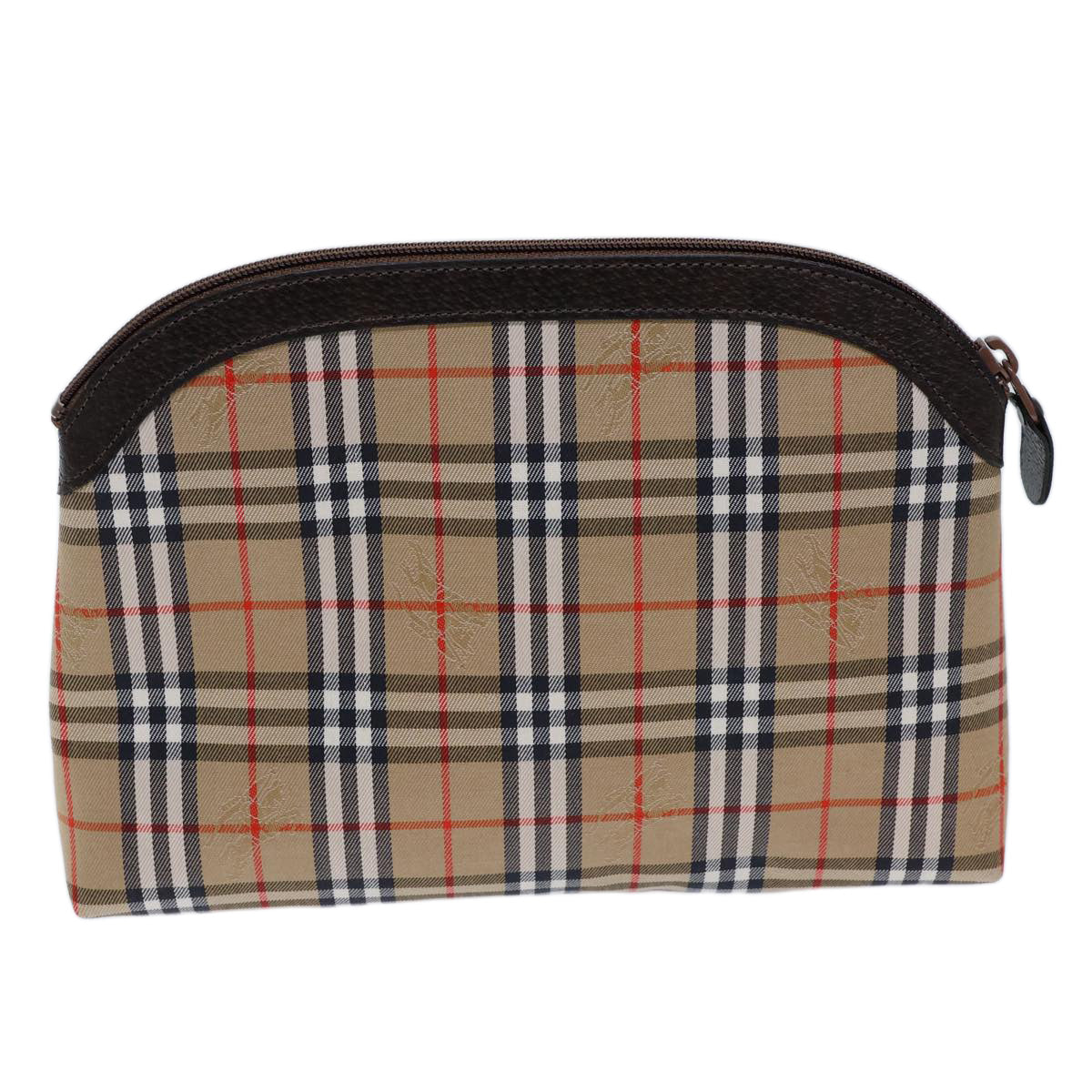 Burberry Nova Check Clutch Bag Canvas Beige Auth 72157