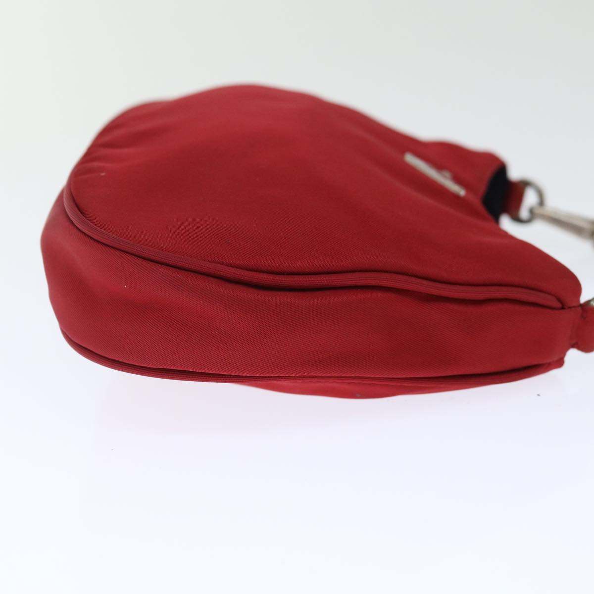 PRADA Pouch Hand Bag Nylon Red Black Auth 72315
