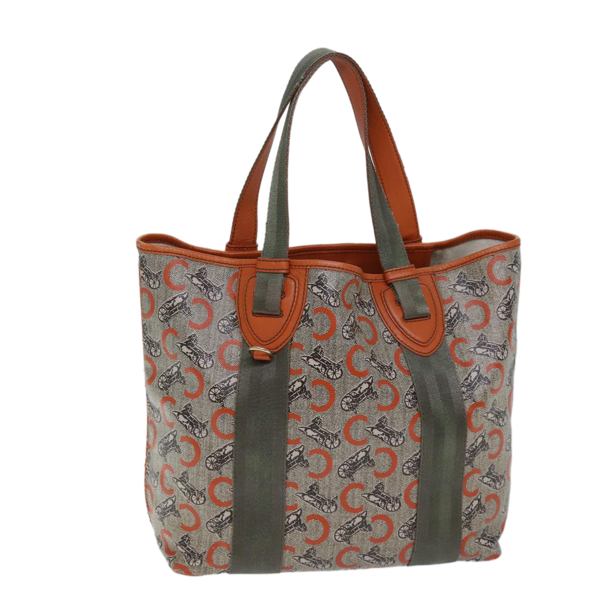 Luxury CELINE C Macadam Canvas Tote Bag Orange 72422