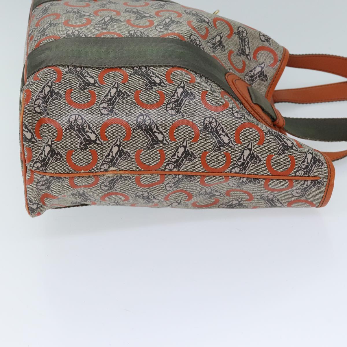Luxury CELINE C Macadam Canvas Tote Bag Orange 72422