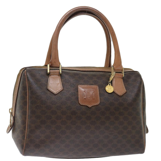 Luxury CELINE Macadam Canvas Hand Bag PVC Brown 72451
