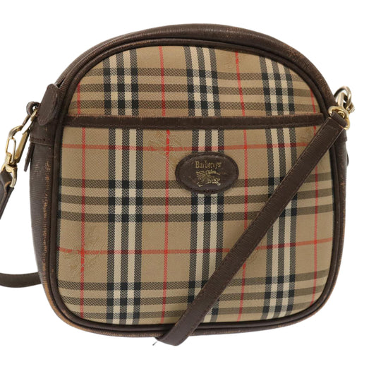 BURBERRYSs Nova Check Shoulder Bag Canvas Beige Auth 72616