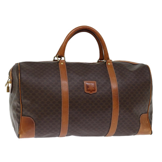 Luxury CELINE Macadam Canvas Boston Bag PVC Brown 72705