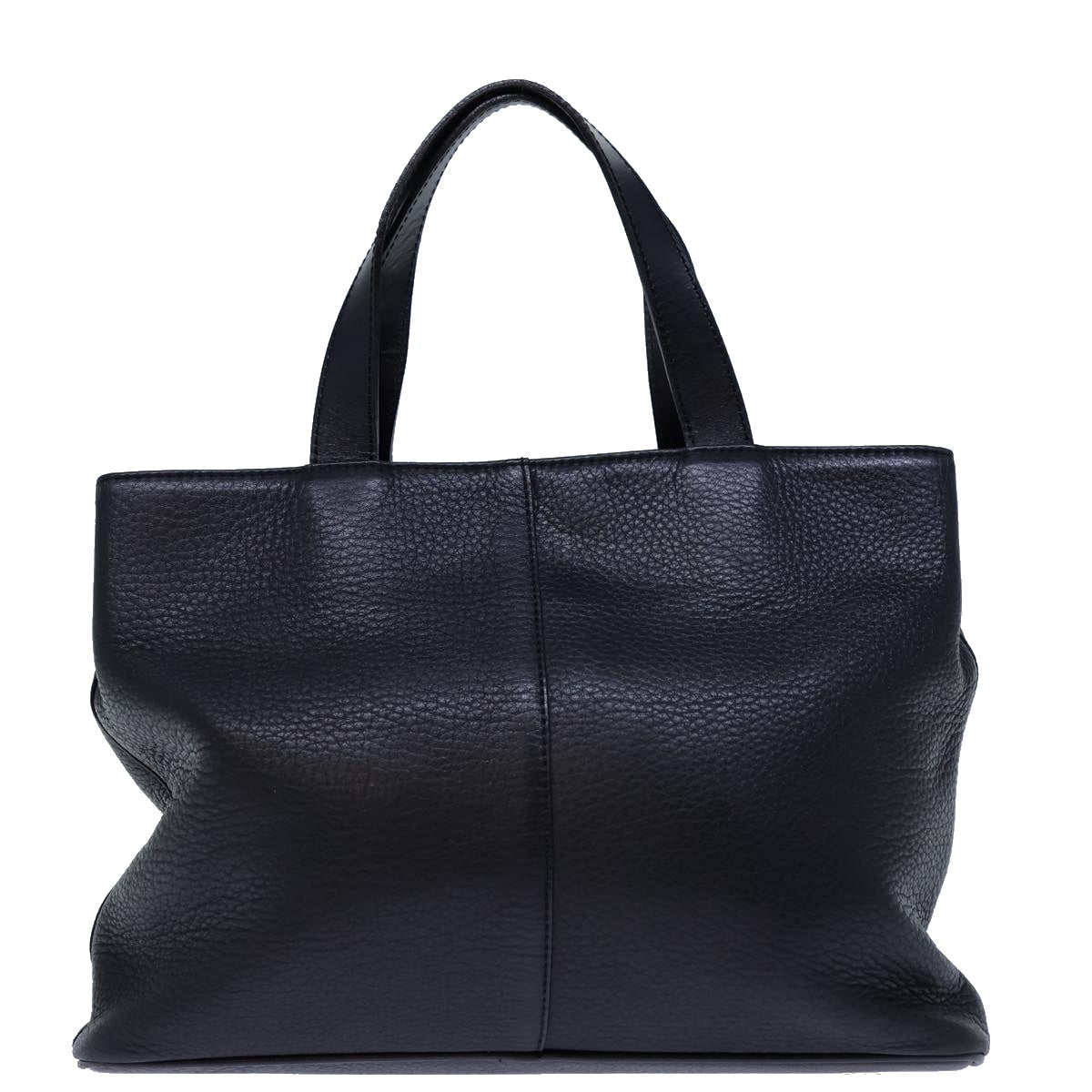 Burberry Hand Bag Leather Black Auth 72760