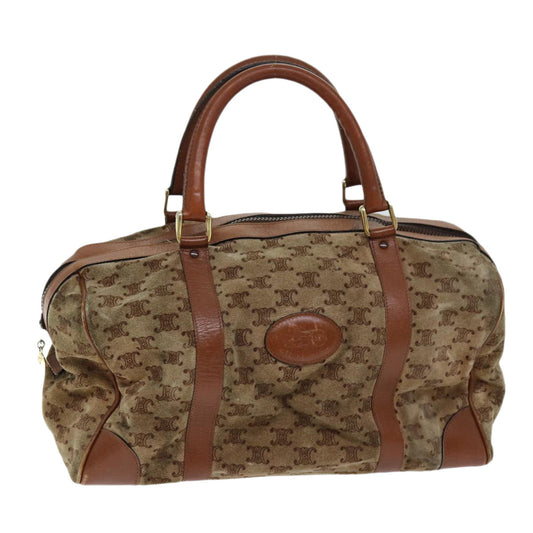 Luxury CELINE Macadam Canvas Boston Bag Beige 72834