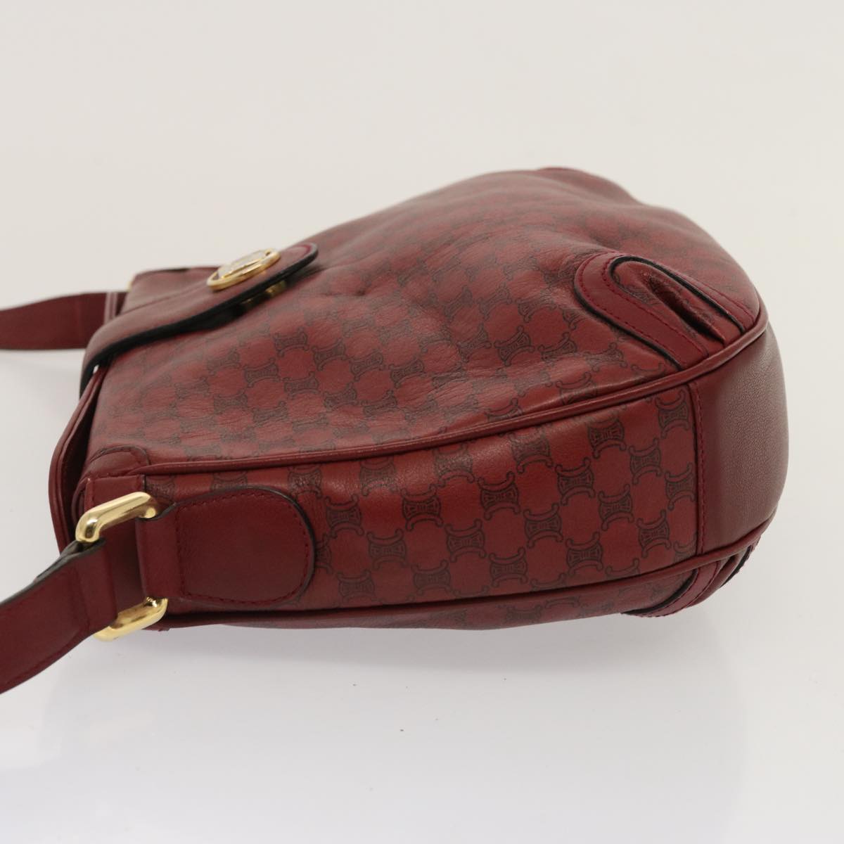 Luxury CELINE Macadam Canvas Shoulder Bag Red 73167