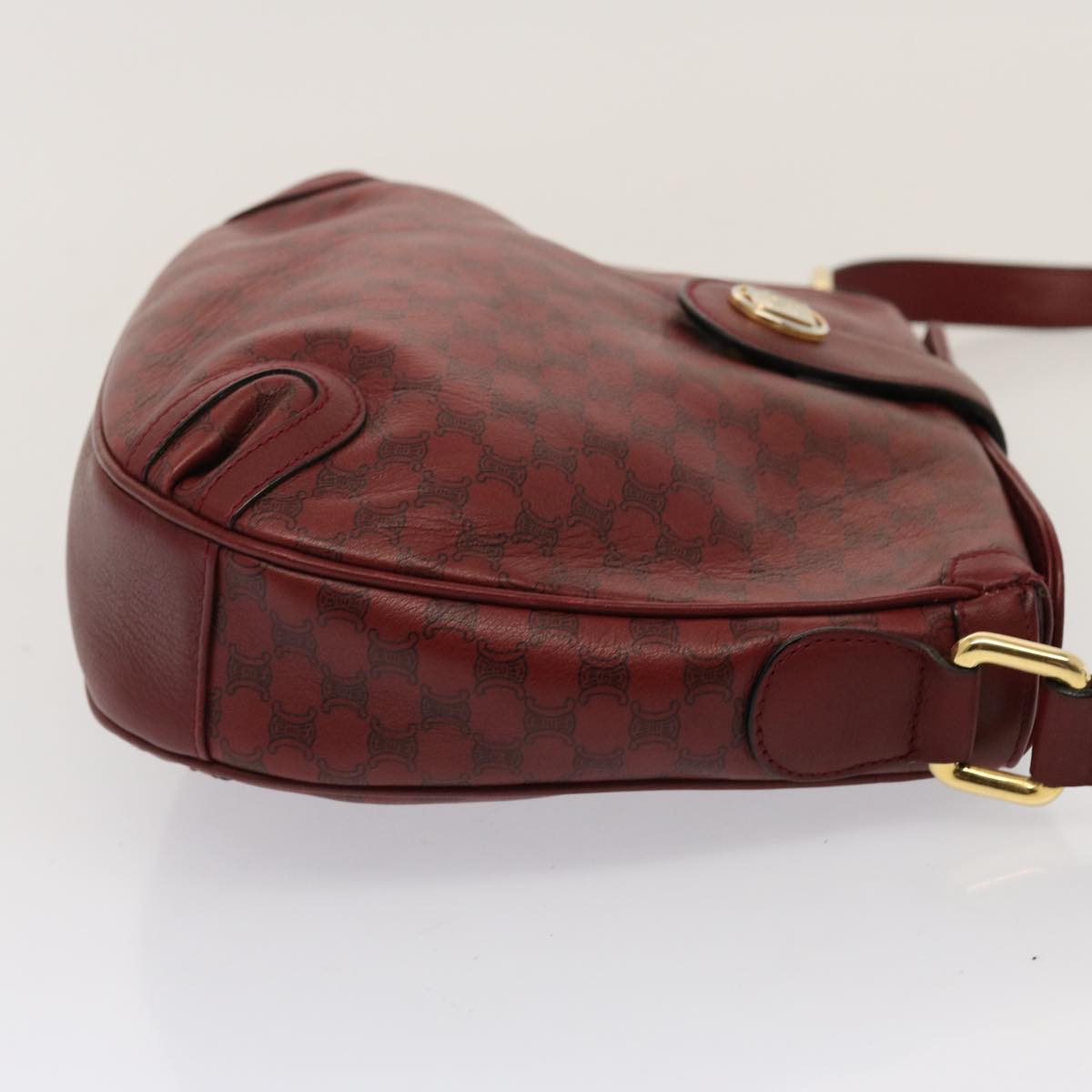 Luxury CELINE Macadam Canvas Shoulder Bag Red 73167
