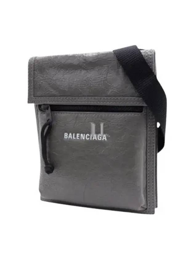 Luxury Balenciaga Trending 2026 Explorer Leather Cross Bag Grey