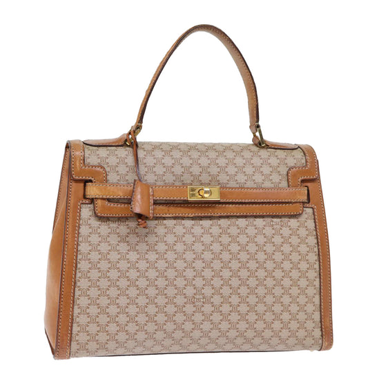 Luxury CELINE Macadam Canvas Hand Bag Beige 73341