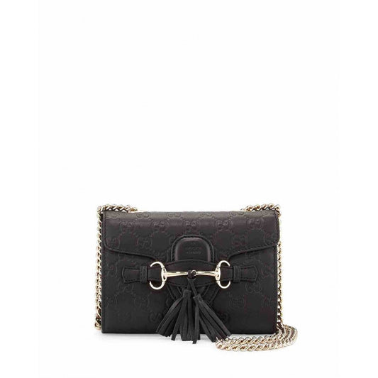 Gucci emily black leather handbag