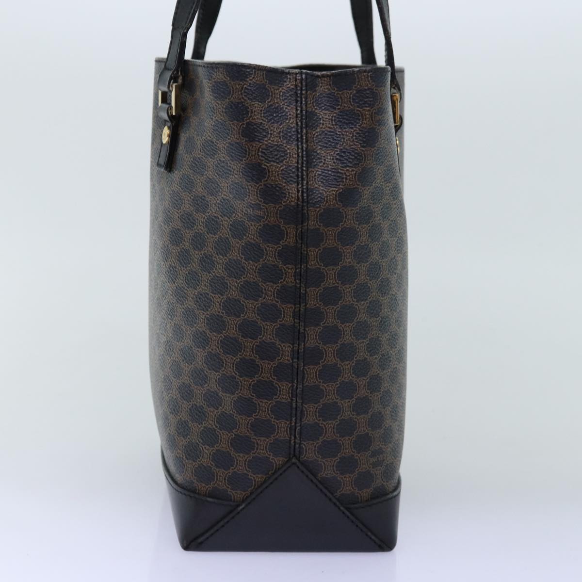 Luxury CELINE Macadam Canvas Hand Bag PVC Black 73589