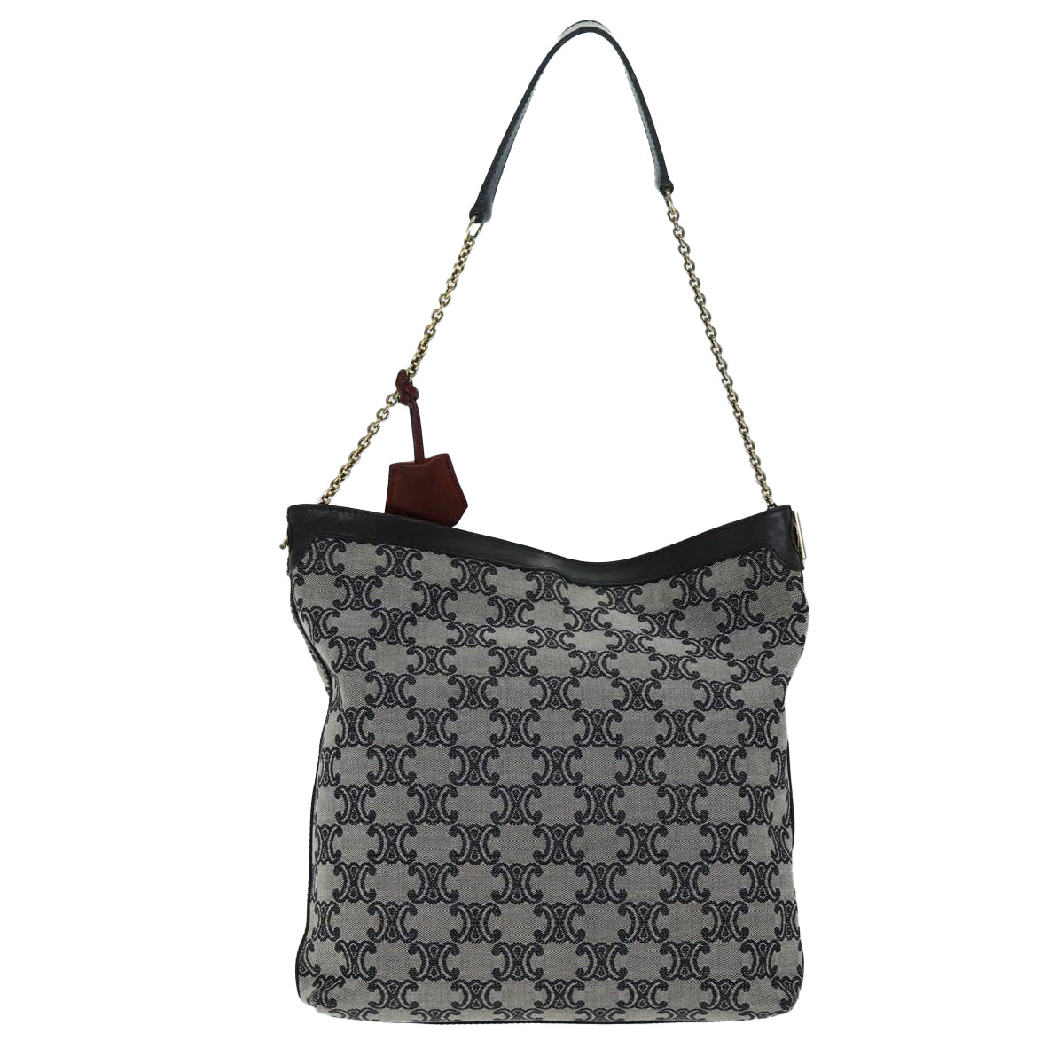 Luxury CELINE Triomphe Canvas Shoulder Bag Gray 73617