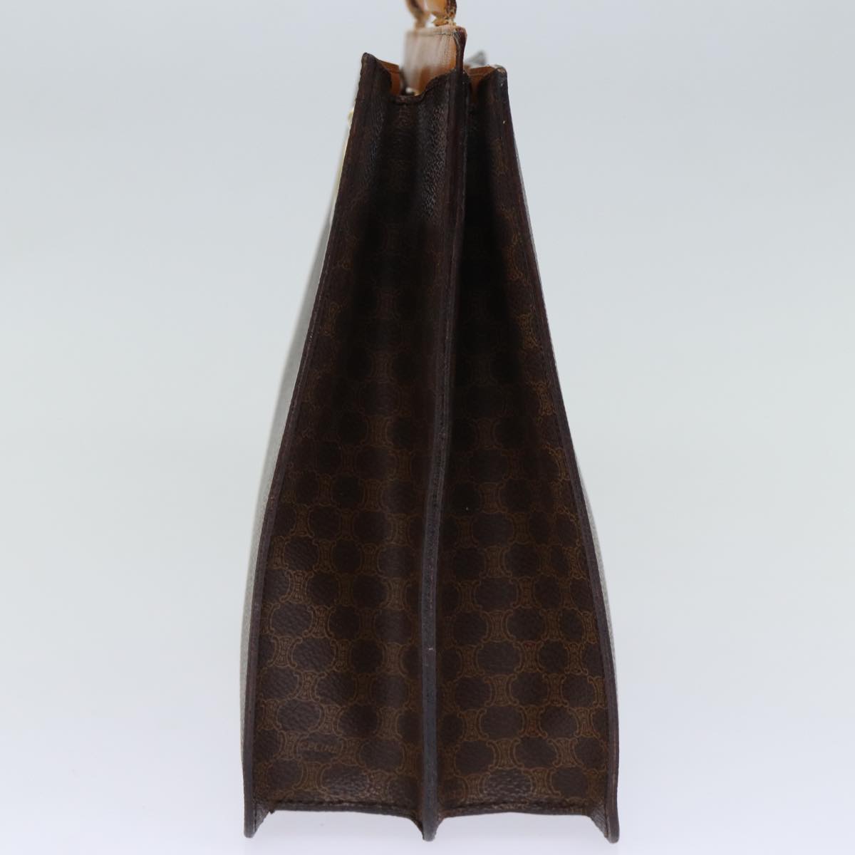 Luxury CELINE Macadam Canvas Hand Bag PVC Brown 73852