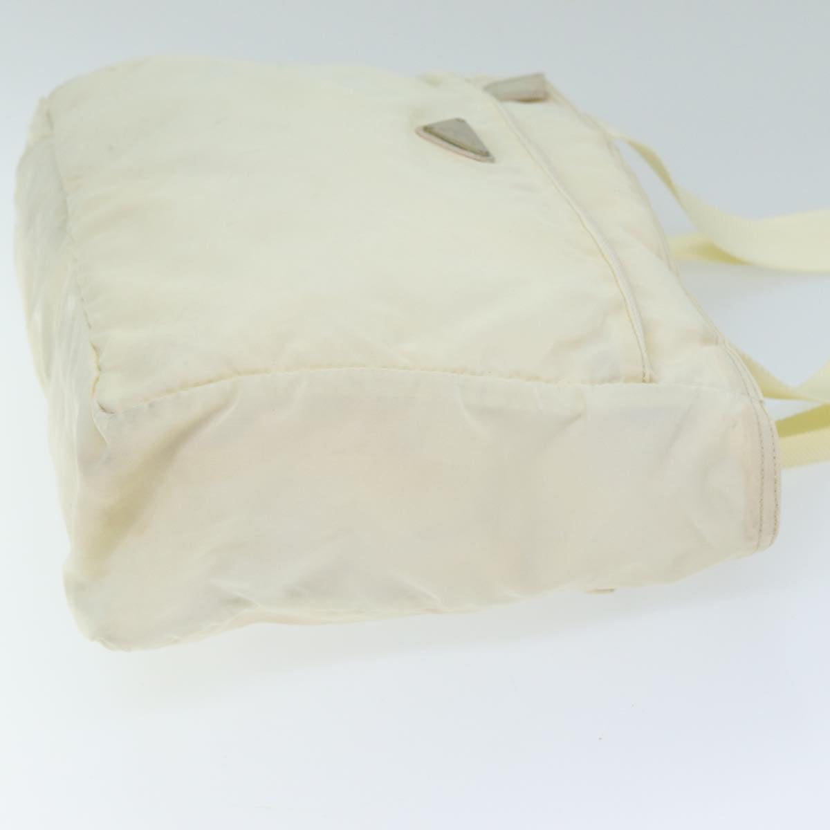 PRADA Shoulder Bag Nylon Cream Auth 73885
