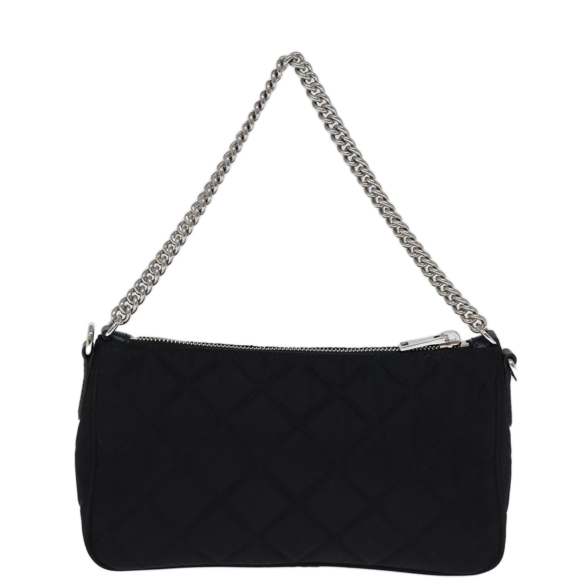 PRADA Chain Shoulder Bag Nylon 2way Black Auth 73993A