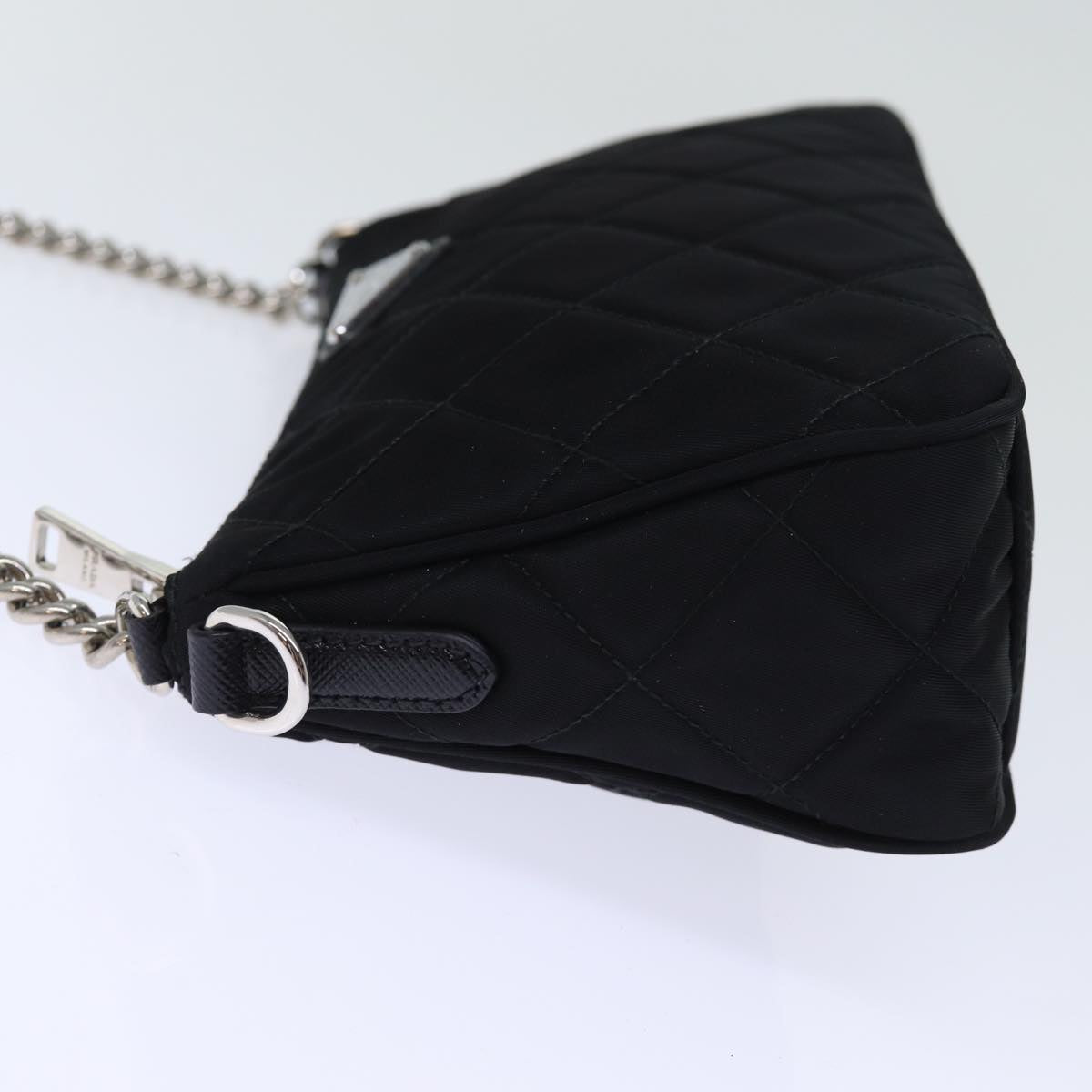 PRADA Chain Shoulder Bag Nylon 2way Black Auth 73993A