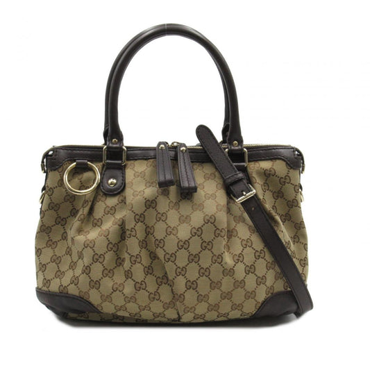 Gucci Lou Canvas Top Handle Handbag