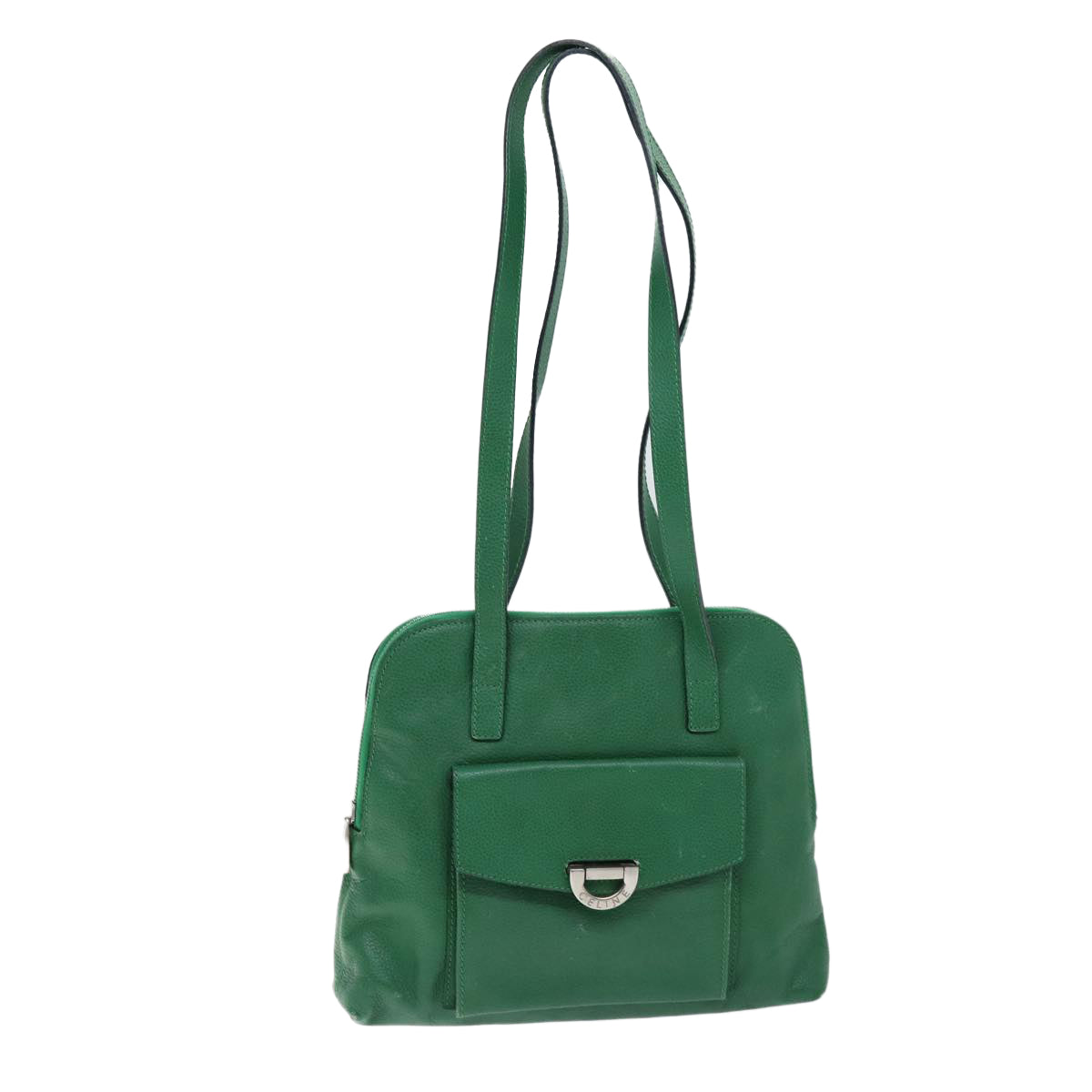 Luxury CELINE Shoulder Bag Leather Green 74192