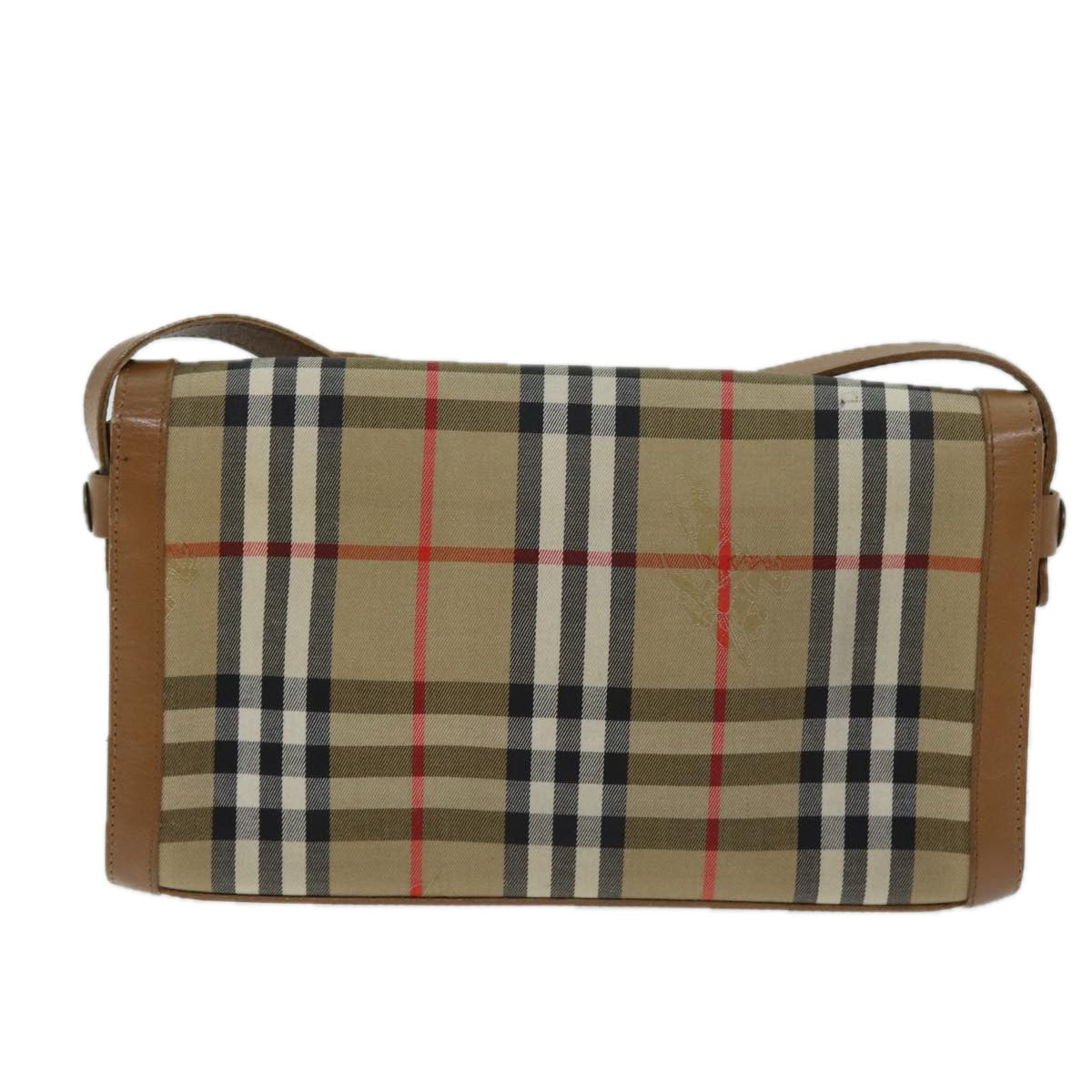 Burberry Nova Check Shoulder Bag Canvas Beige Auth 74254