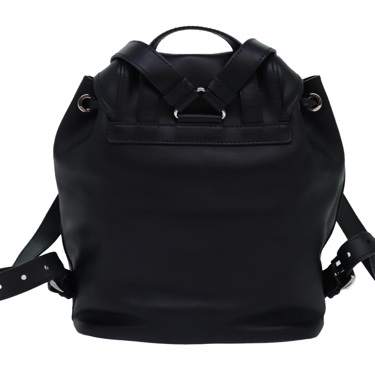 PRADA Backpack Leather Black Auth 74278A