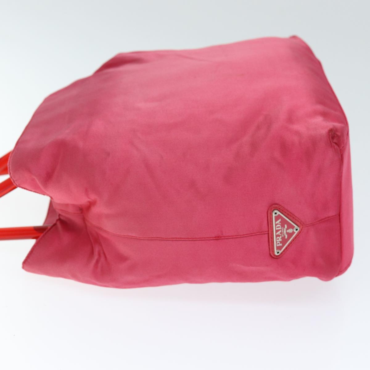 PRADA Hand Bag Satin Pink Auth 74537