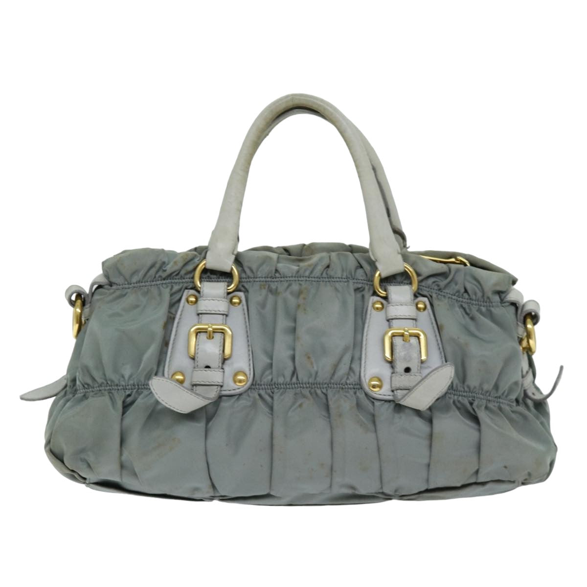 PRADA Hand Bag Nylon 2way Green Auth 74635