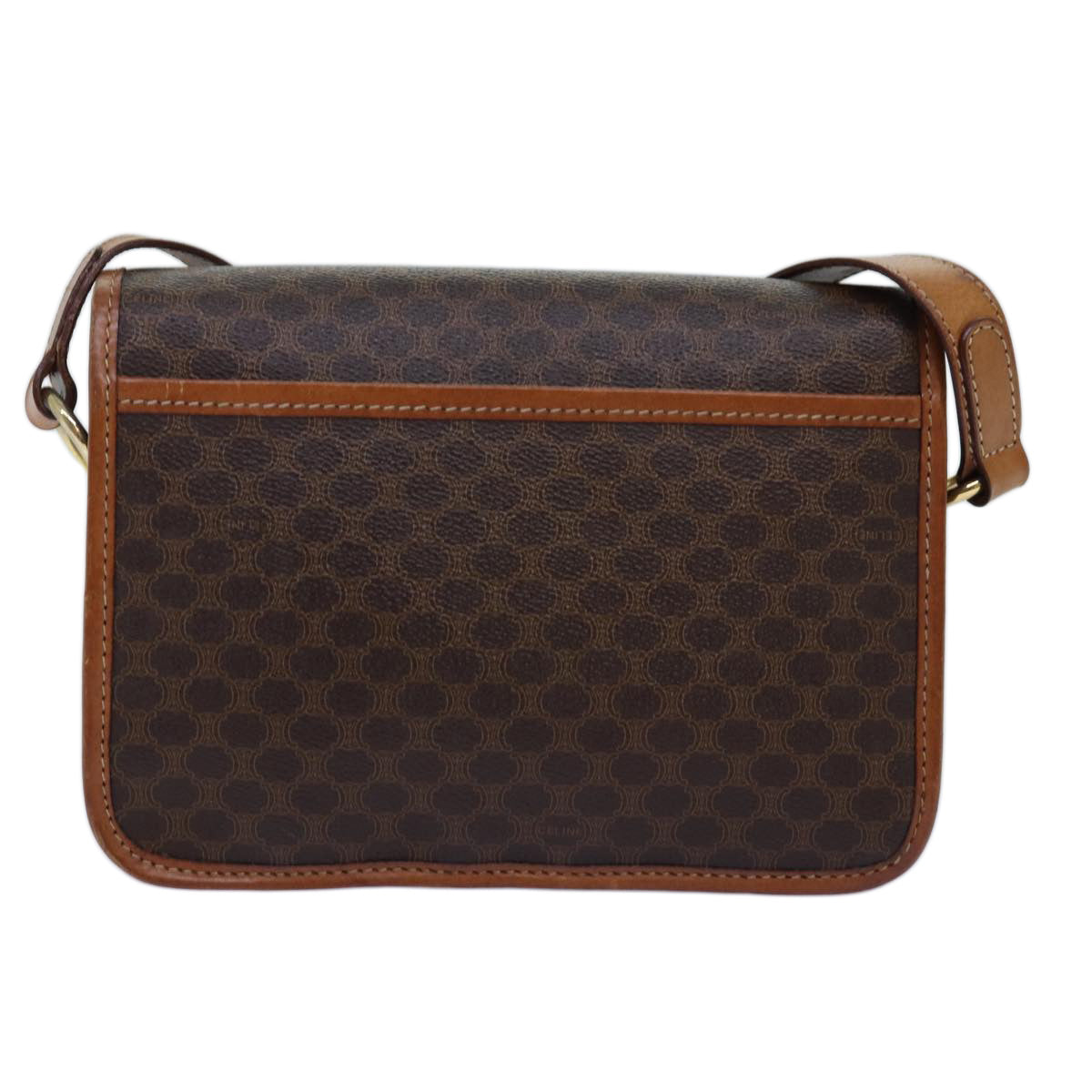 Luxury CELINE Macadam Canvas Shoulder Bag PVC Brown 74680