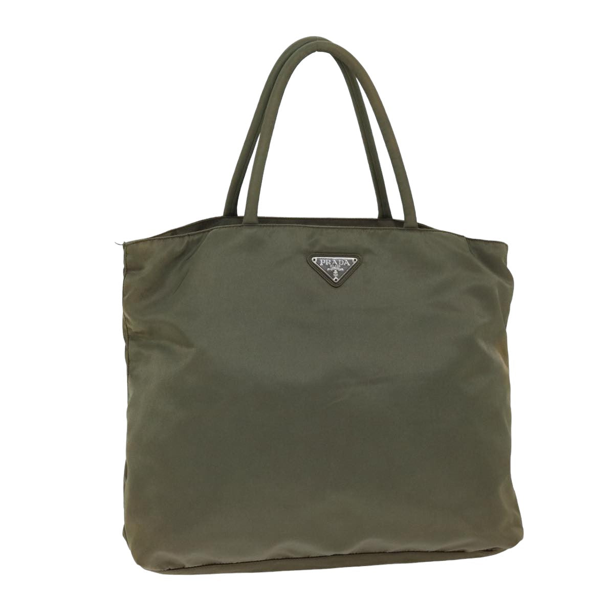 PRADA Hand Bag Nylon Khaki Auth 74857
