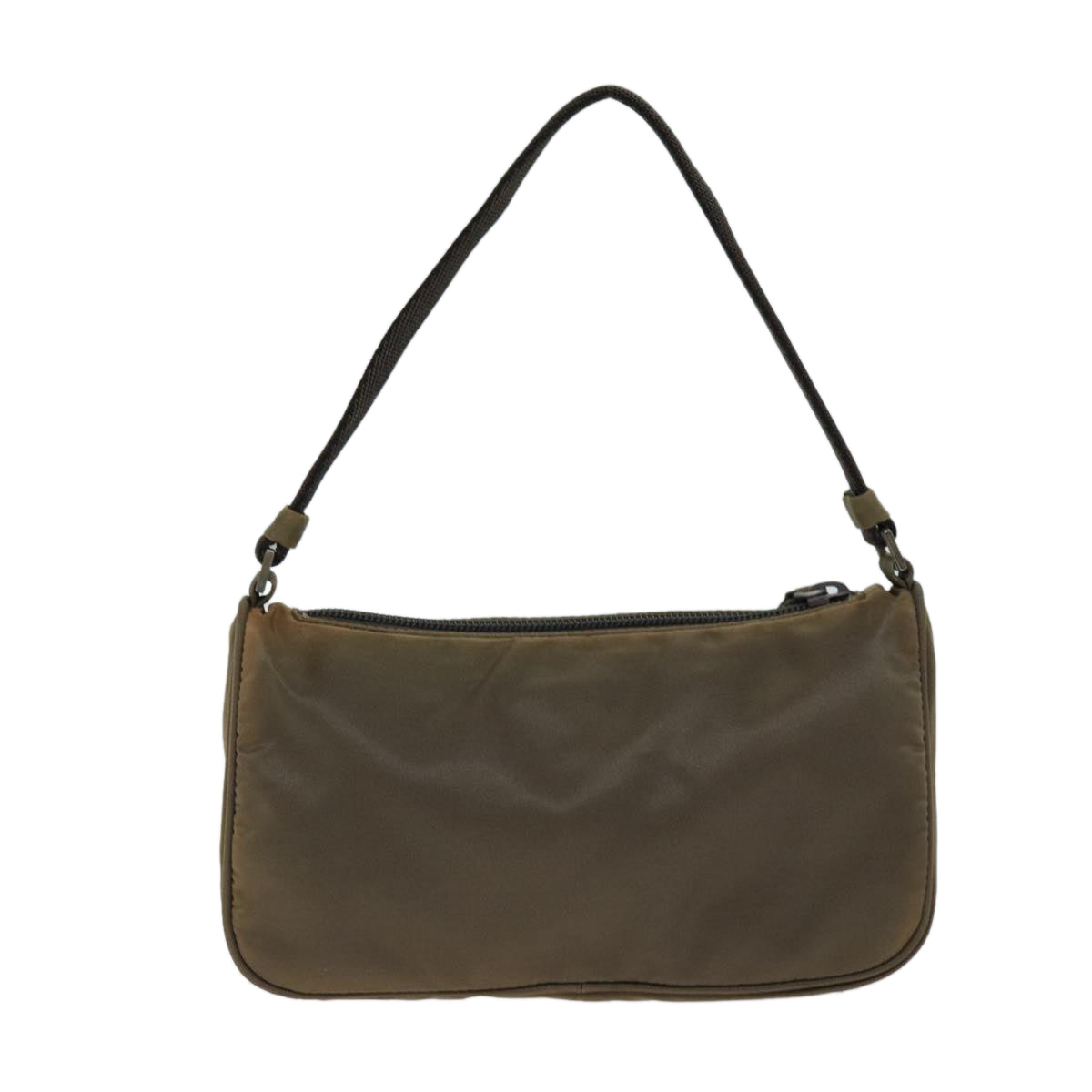 PRADA Accessory Pouch Nylon Brown Auth 74961