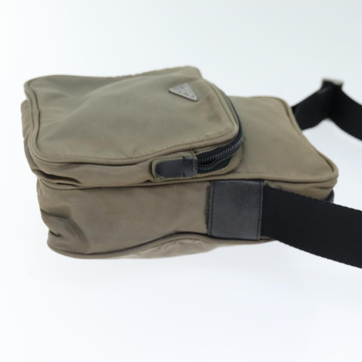 PRADA Shoulder Bag Nylon Beige Auth 75014