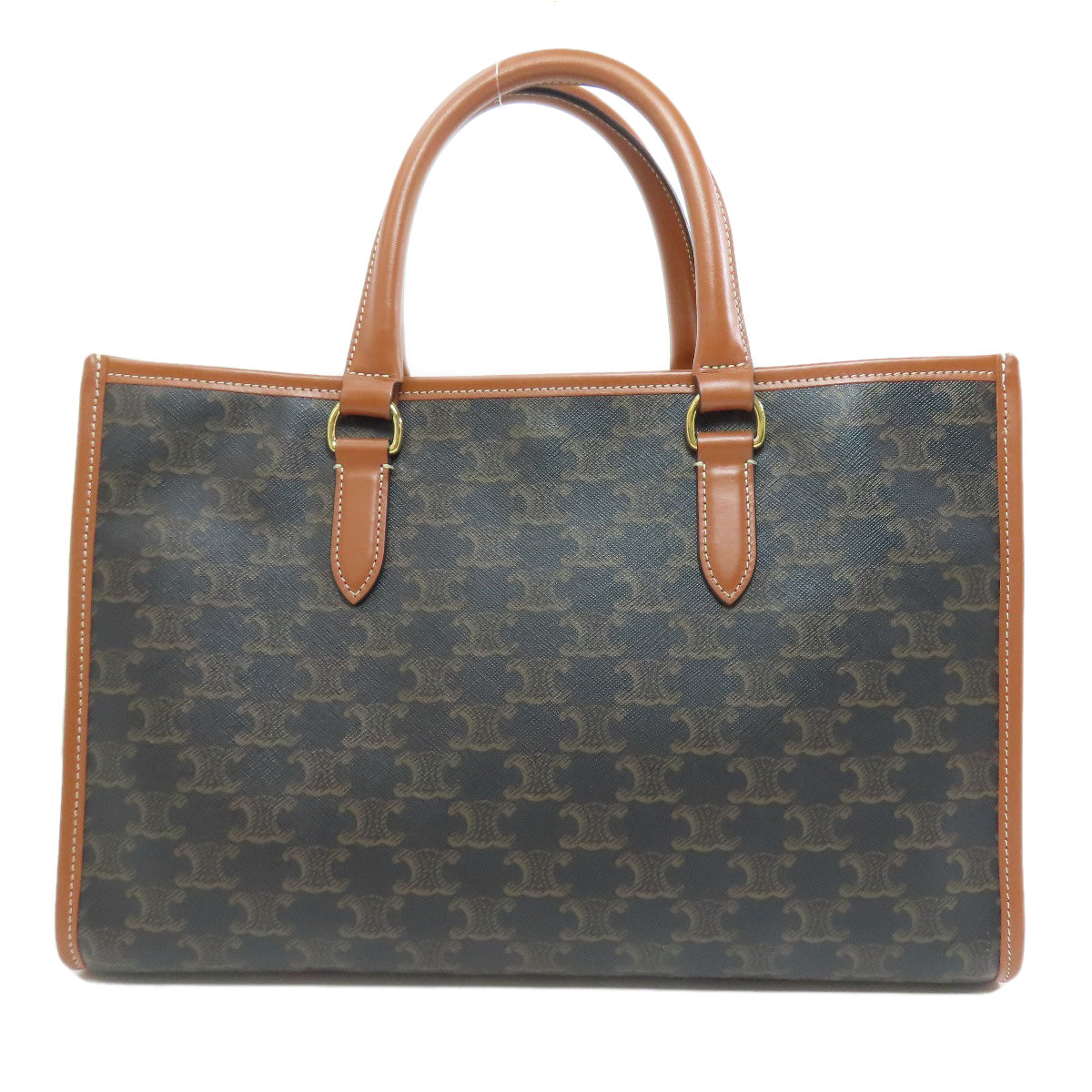 CELINE Tote Bag PVC Brown Triomphe 2WAY Women