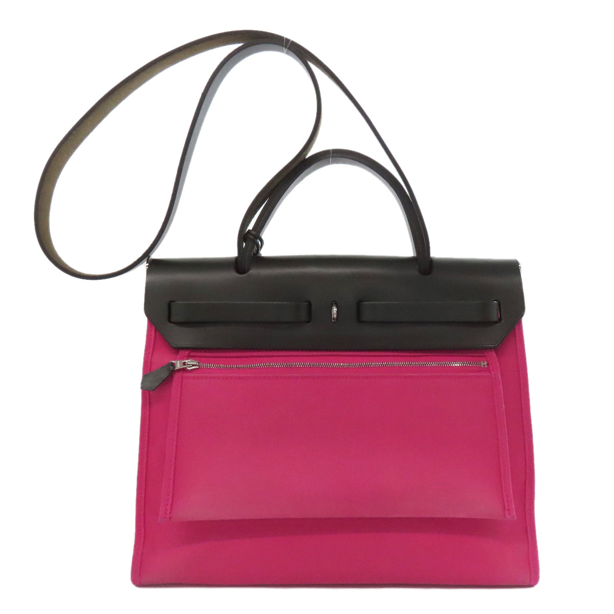 HERMES Handbag Towar Officche Brown Herbag Zip PM SilverMetal