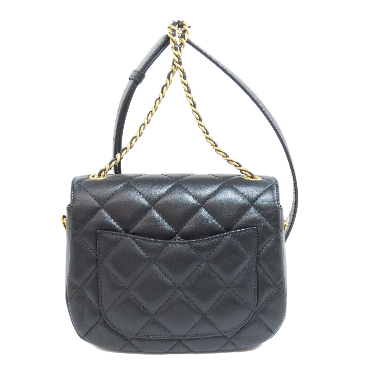 CHANEL Shoulder Bag lambskin black Matelasse ChainShoulder Gold Metal