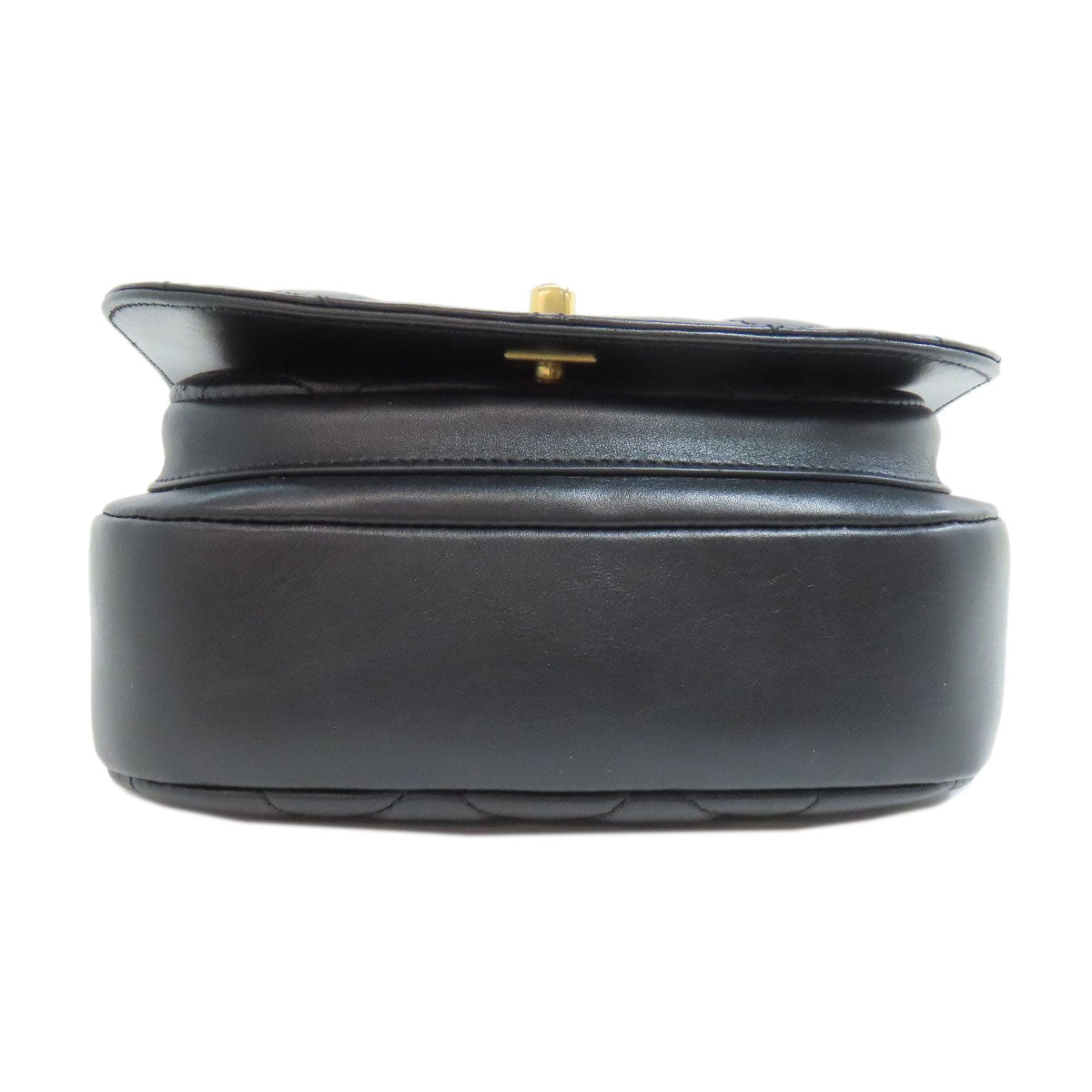 CHANEL Shoulder Bag lambskin black Matelasse ChainShoulder Gold Metal