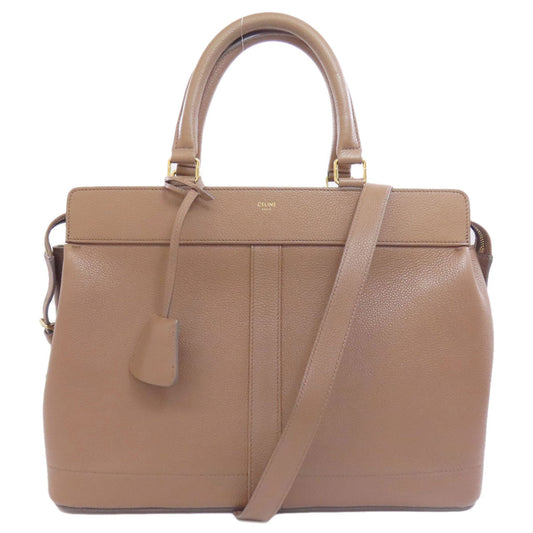 CELINE Tote Bag leather beige Caba de France Medium 2WAY Women