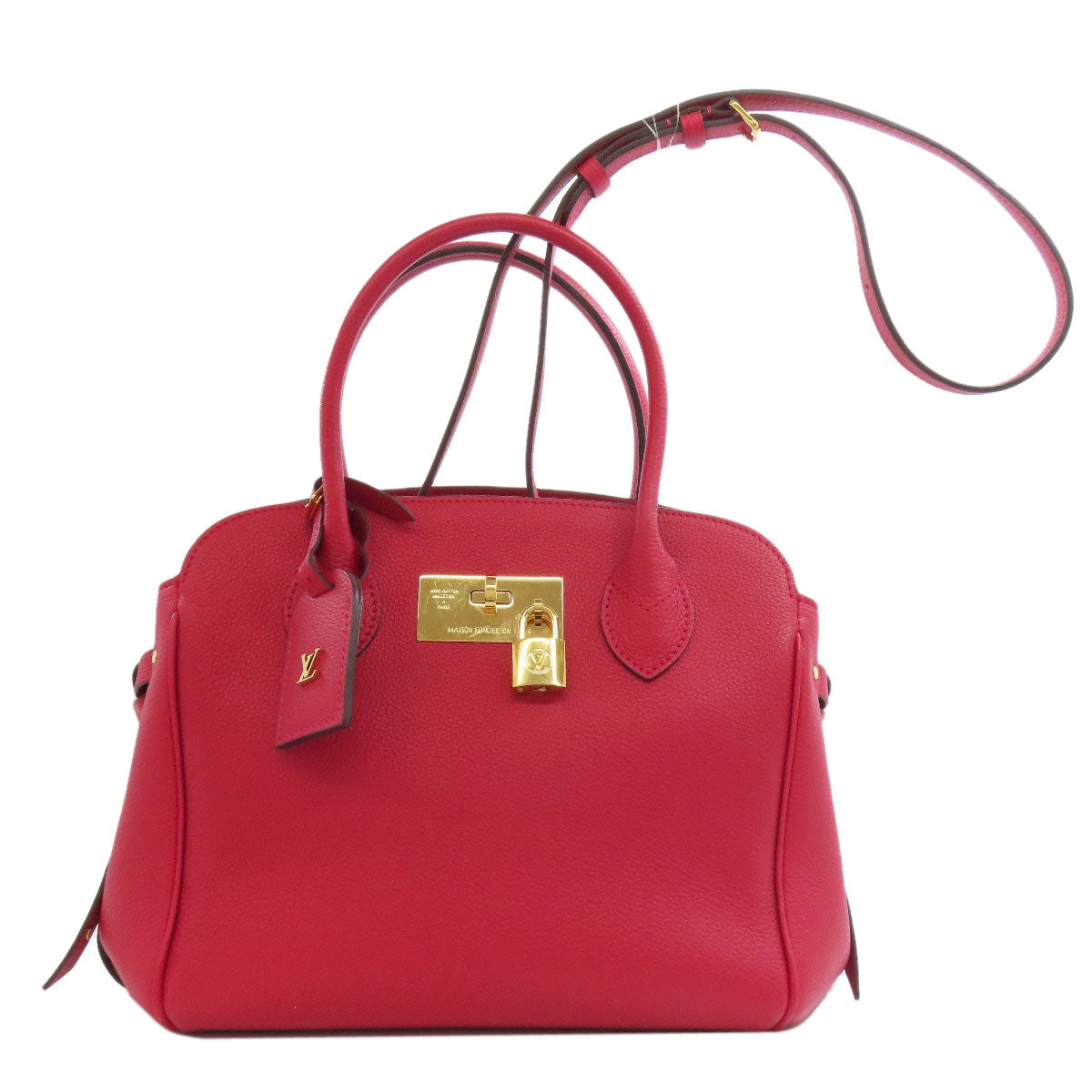 LOUIS VUITTON Handbag leather Red Mira PM Women