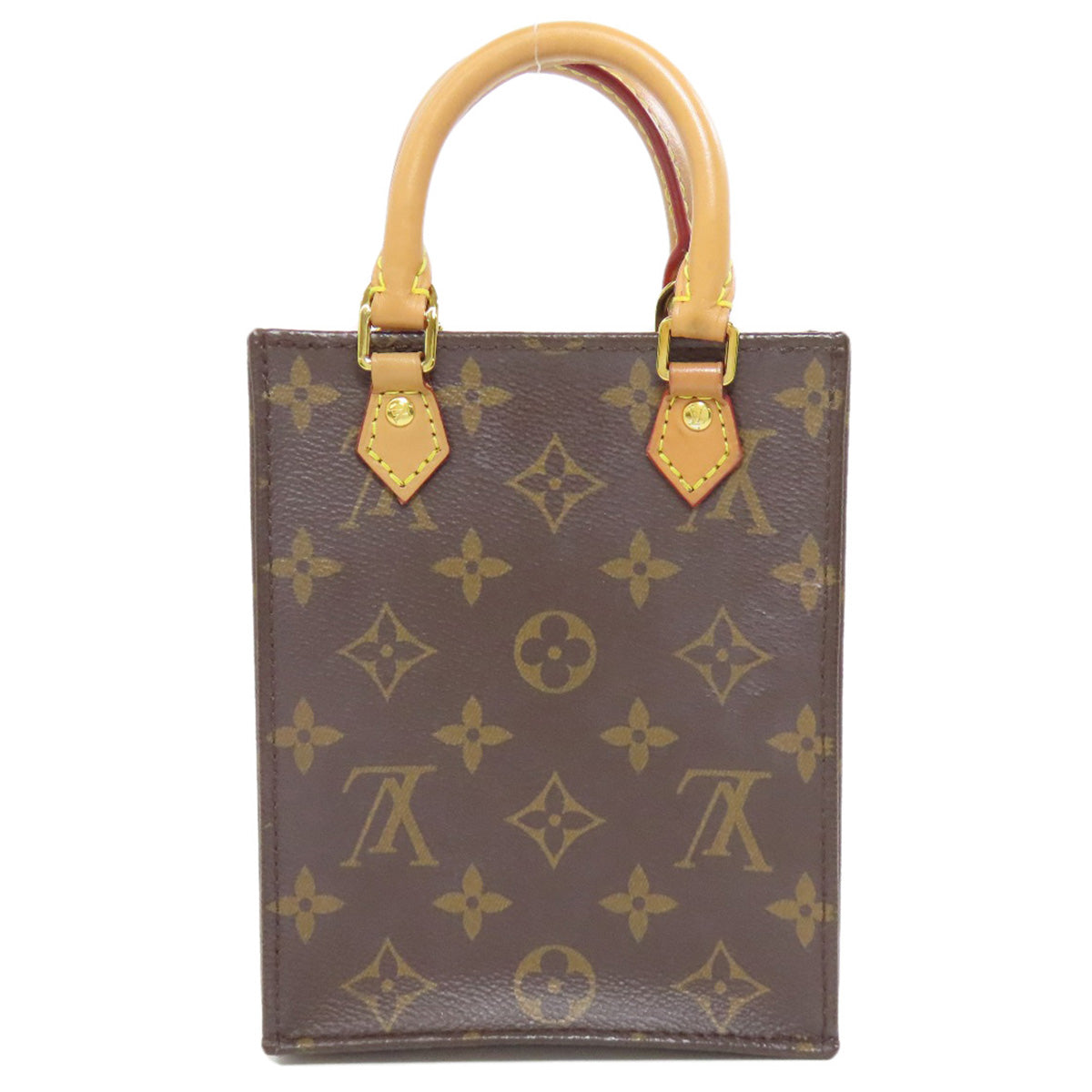 LOUIS VUITTON Handbag Monogram canvas Brown Petit Sac Plat