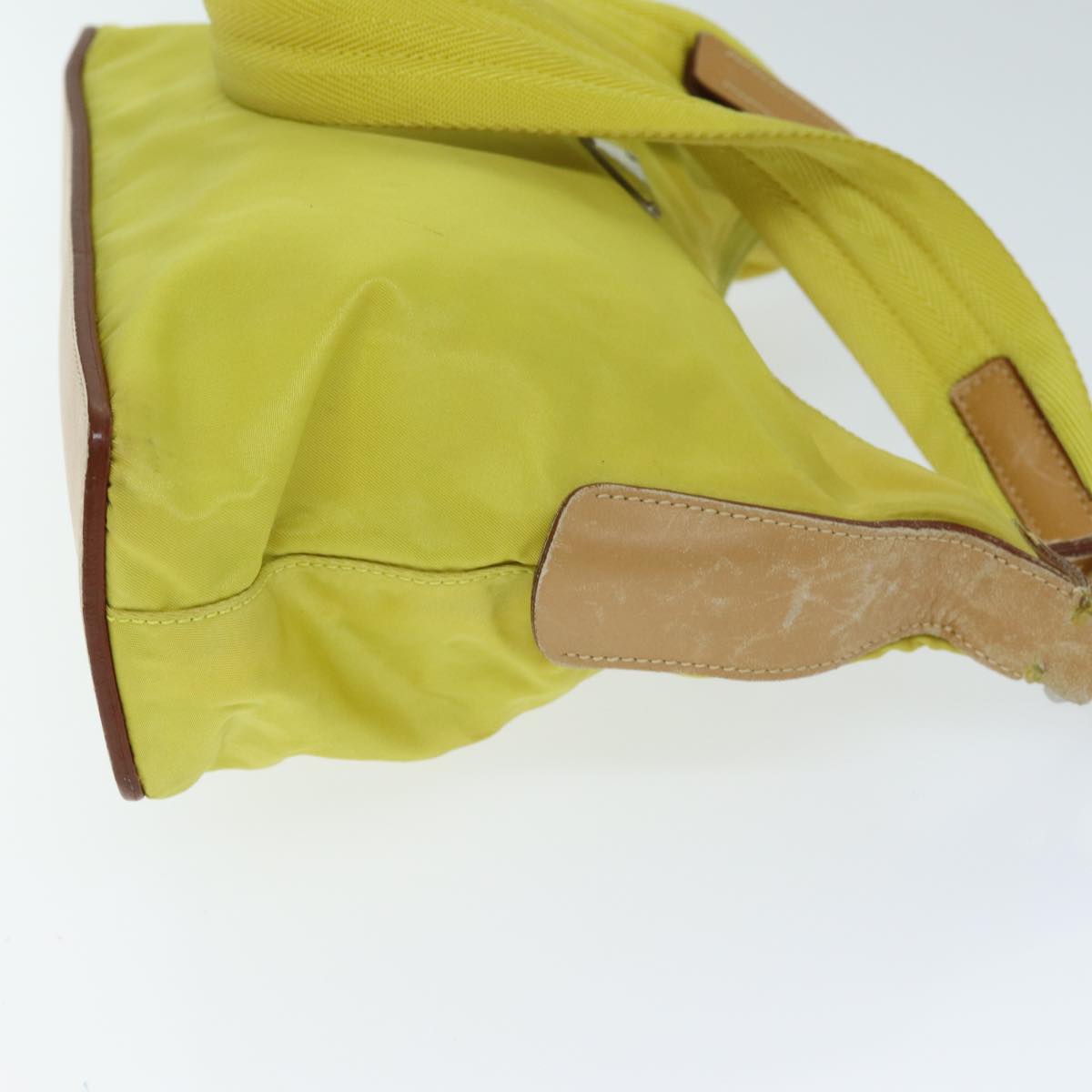 PRADA Shoulder Bag Nylon Yellow Auth 75118