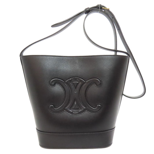 CELINE Shoulder Bag Calfskin black Small Bucket Cuir Women