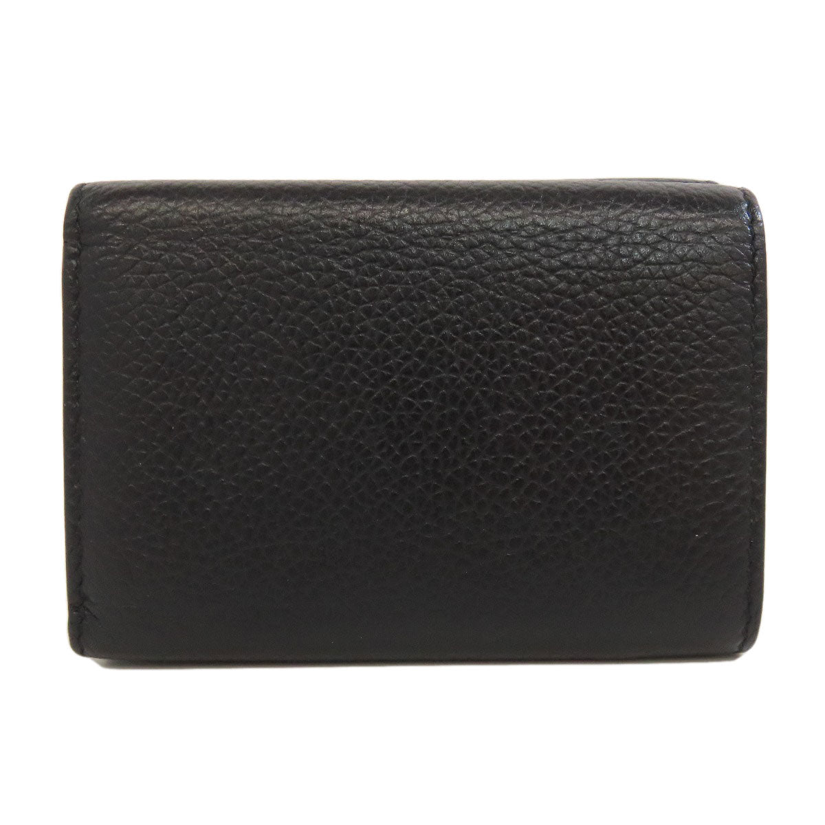 BALENCIAGA Bifold Wallet 594312 leather black logo Tri-fold Wallet Women