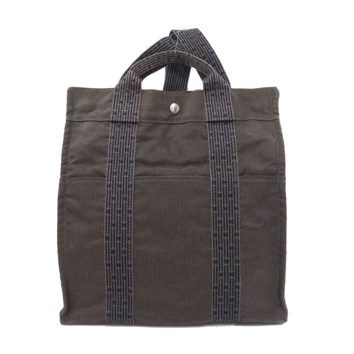 HERMES Handbag canvas gray Her Line ad MM