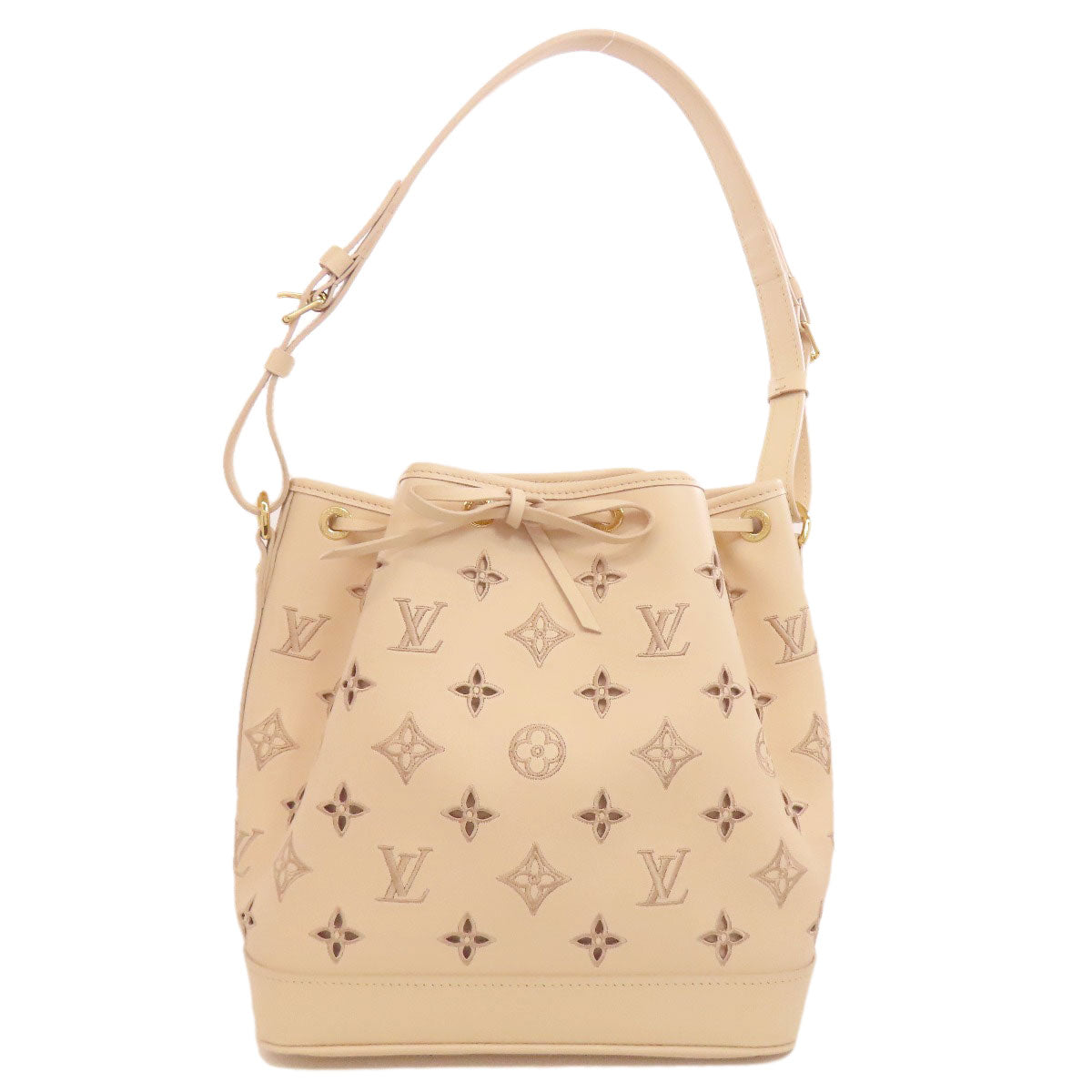 LOUIS VUITTON Handbag Calfskin beige Petit Noe Broderie Anglaise Women