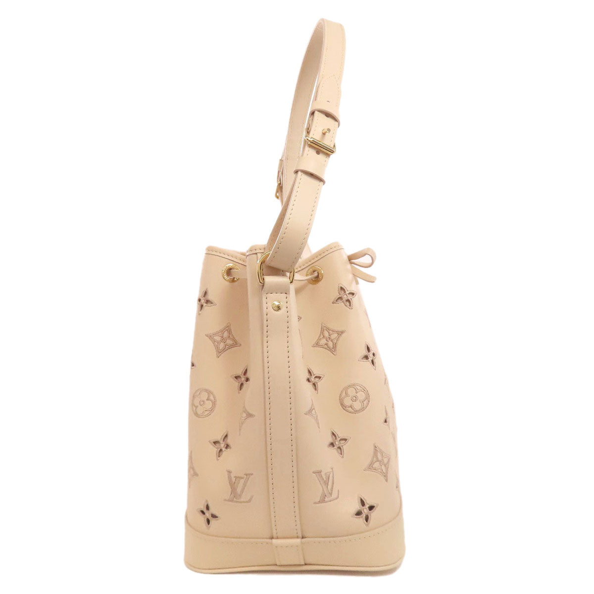 LOUIS VUITTON Handbag Calfskin beige Petit Noe Broderie Anglaise Women