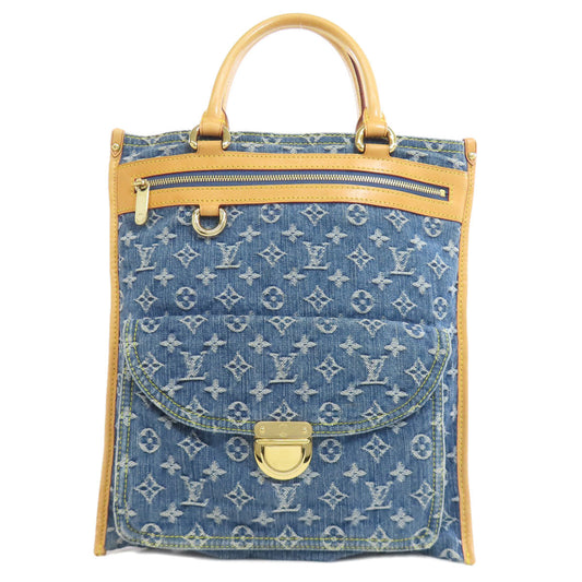 LOUIS VUITTON Tote Bag Monogram denim blue Flat shopper