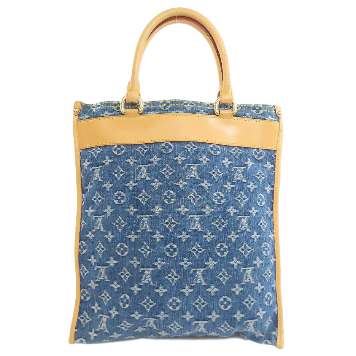 LOUIS VUITTON Tote Bag Monogram denim blue Flat shopper