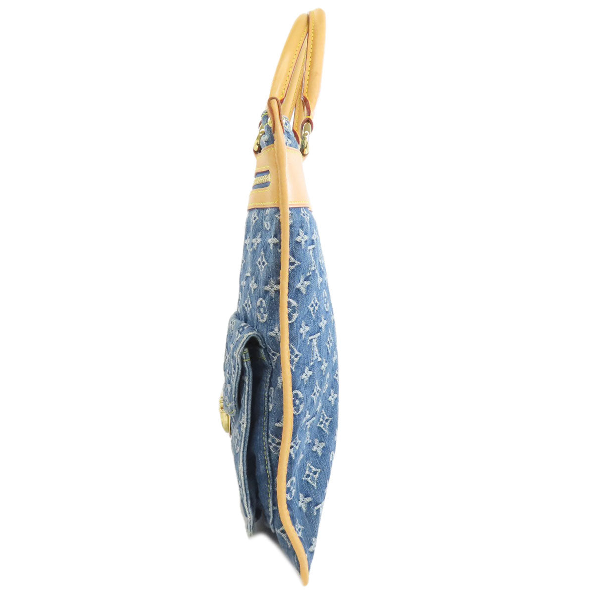 LOUIS VUITTON Tote Bag Monogram denim blue Flat shopper